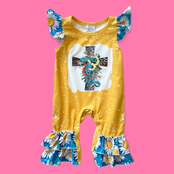Other - Baby Girl Boutique Faith Romper